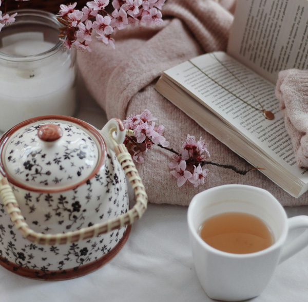 A book and tea