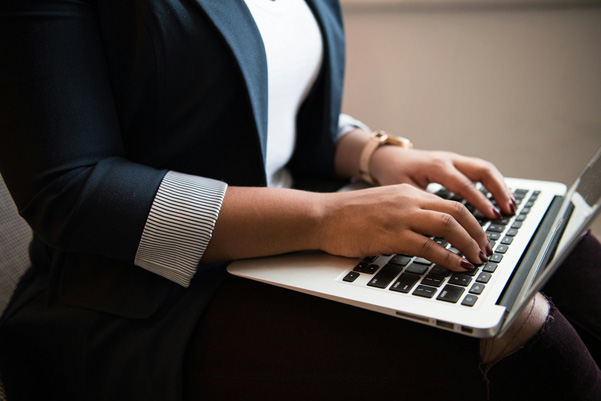 Woman typing